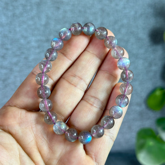 Pink Labradorite Bracelet Size 8.5 mm