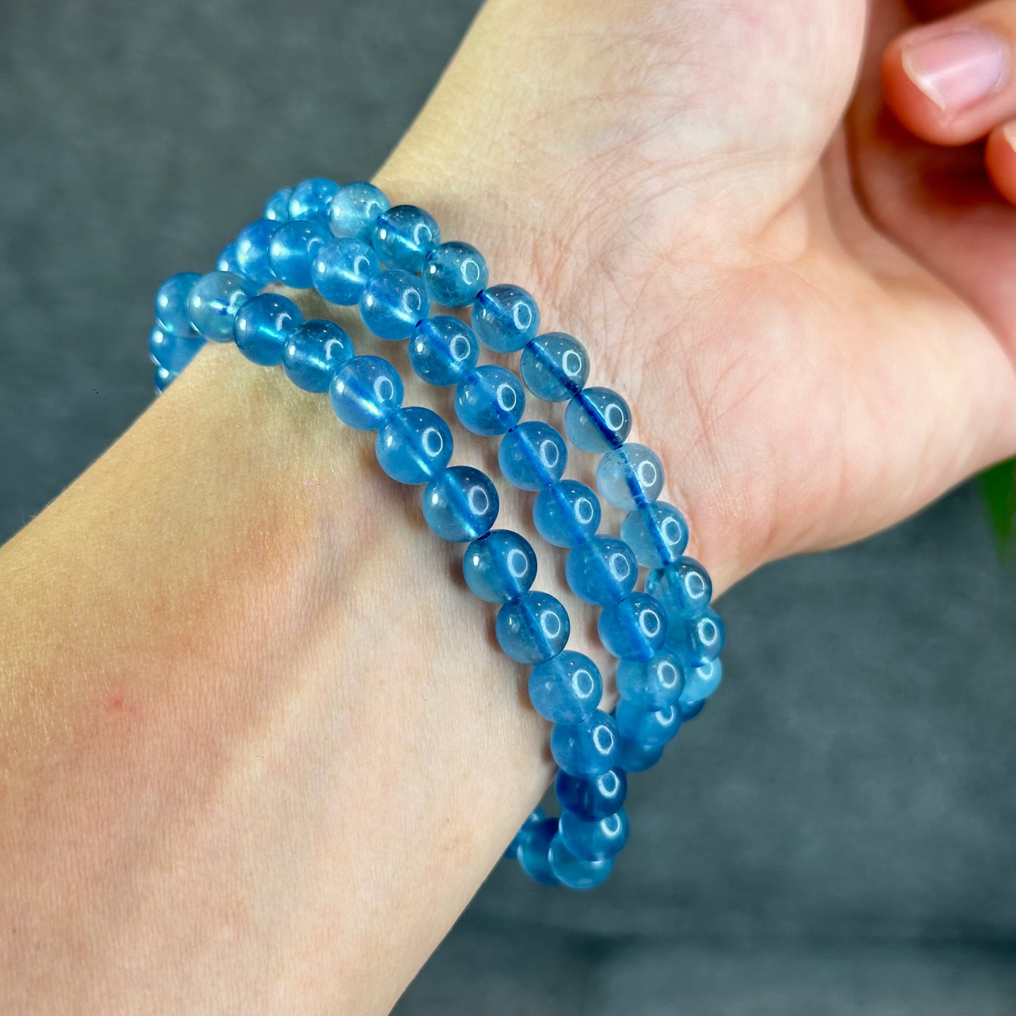 Natural Aquamarine Bracelet Size 7.2 mm