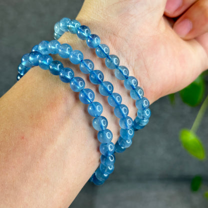 Natural Aquamarine Bracelet Size 7.2 mm