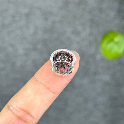 Natural Black Rutilated Quartz Money Bag Charm in Silver Setting