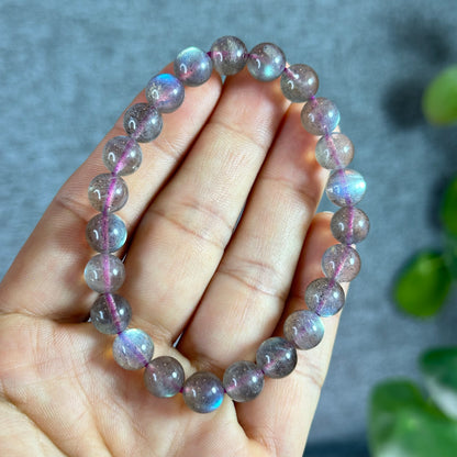 Pink Labradorite Bracelet Size 8.5 mm