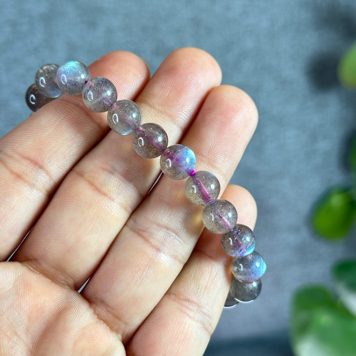 Pink Labradorite Bracelet Size 8.5 mm