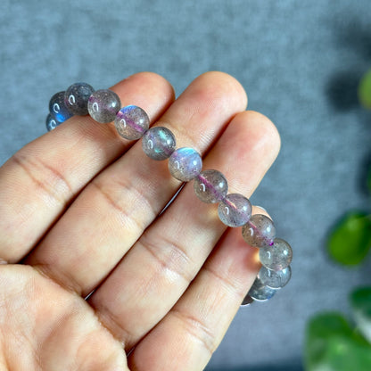 Pink Labradorite Bracelet Size 8.5 mm