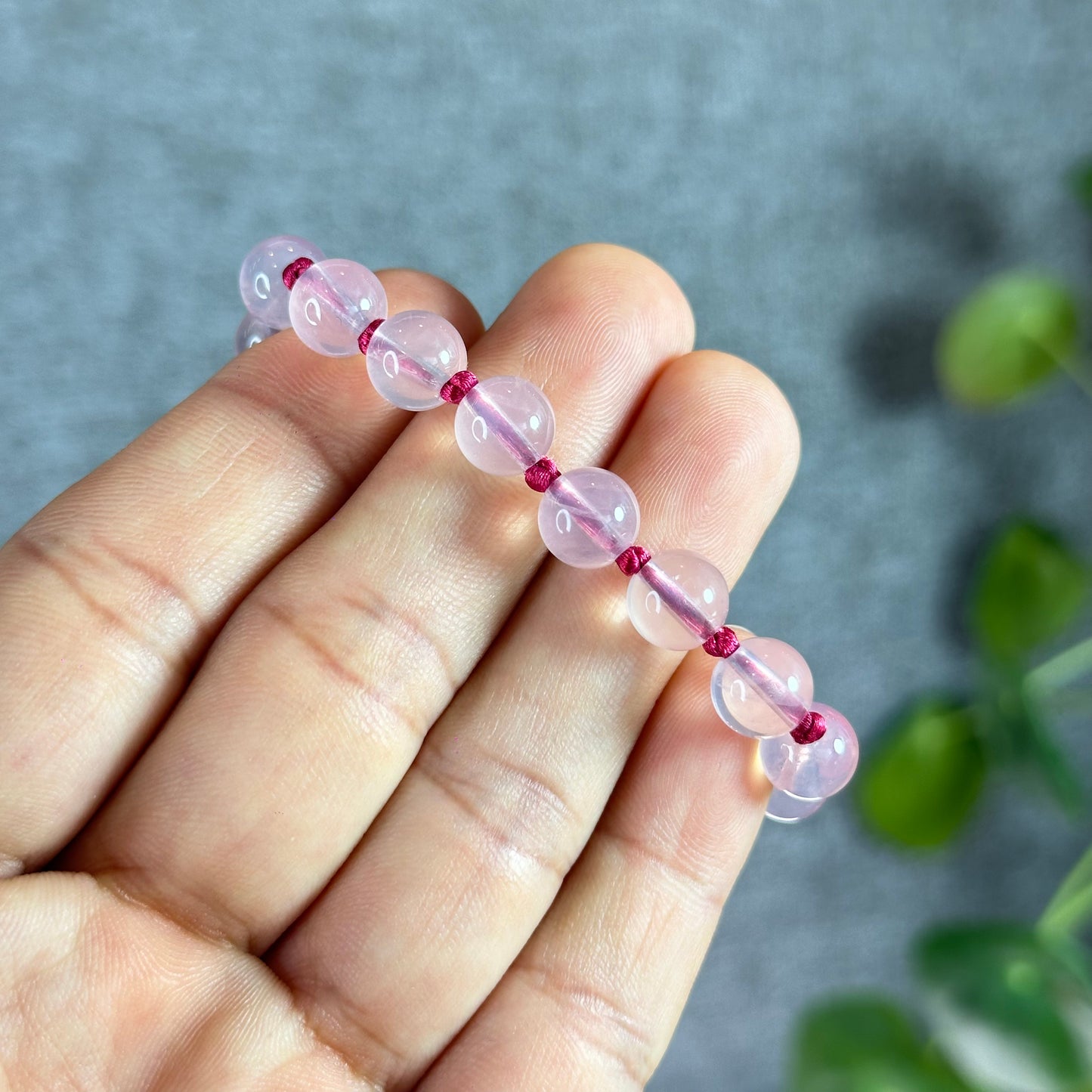 Braided Madagascar Rose Quartz Bracelet Size 8 mm