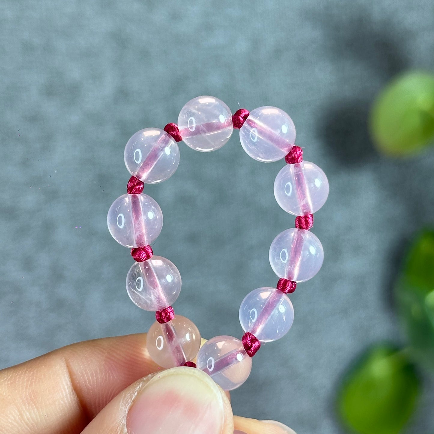 Braided Madagascar Rose Quartz Bracelet Size 8 mm