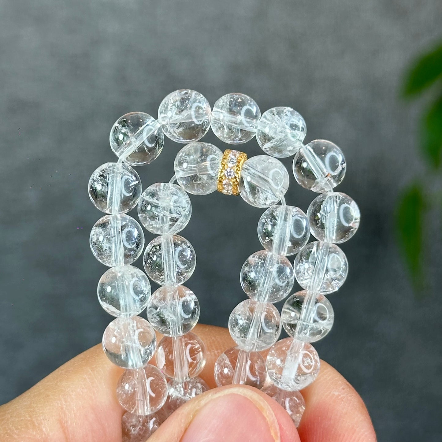 Natural Clear Quartz VIP Triple Wrap Bracelet Size 7.3 mm