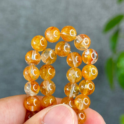 Natural Golden Healer Quartz Triple Wrap Bracelet Size 7.5 mm