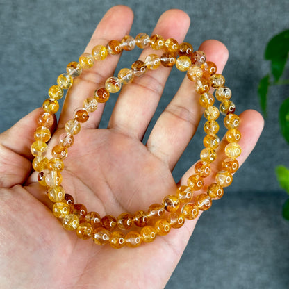 Natural Golden Healer Triple Wrap Bracelet Size 7.5 mm