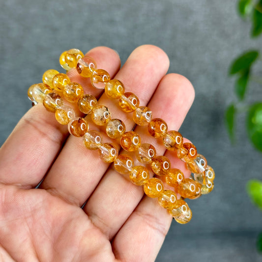 Natural Golden Healer Triple Wrap Bracelet Size 7.5 mm