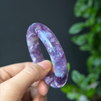 Lepidolite Bangle Leaf Style Size 55 mm