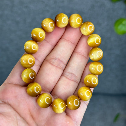 Natural Golden Center Tiger Eye Bracelet Size 12 mm