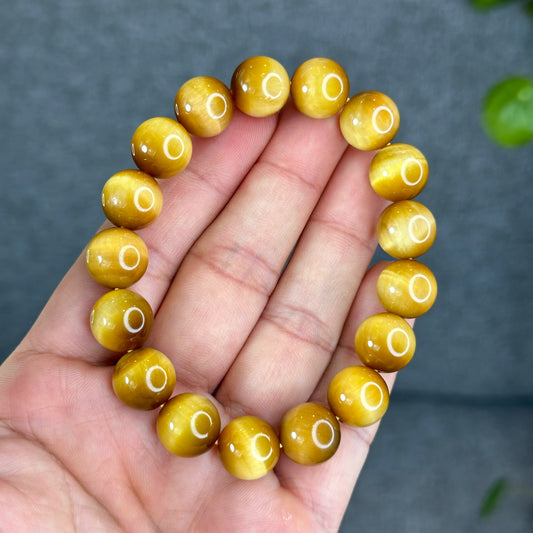 Natural Golden Center Tiger Eye Bracelet Size 12 mm