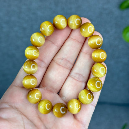 Natural Golden Center Tiger Eye Bracelet Size 12 mm