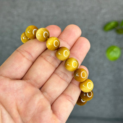 Natural Golden Center Tiger Eye Bracelet Size 12 mm
