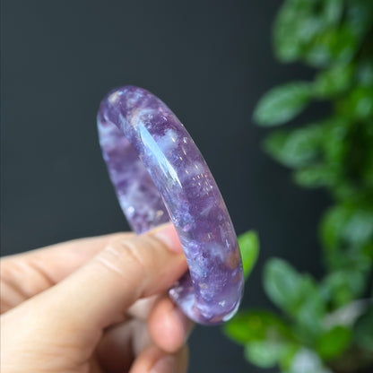 Lepidolite Bangle Leaf Style Size 55 mm