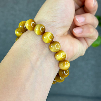 Natural Golden Center Tiger Eye Bracelet Size 12 mm