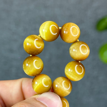 Natural Golden Center Tiger Eye Bracelet Size 12 mm