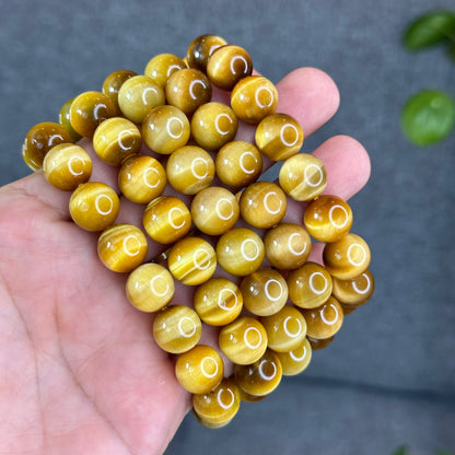 Natural Golden Center Tiger Eye Bracelet Size 12 mm