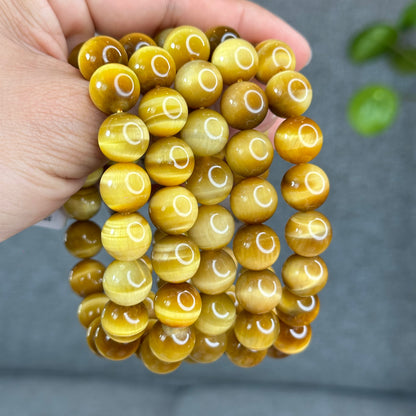 Natural Golden Center Tiger Eye Bracelet Size 12 mm