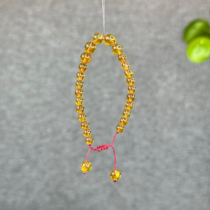 Natural Yellow Amber Translucent Bracelet Size 6 mm