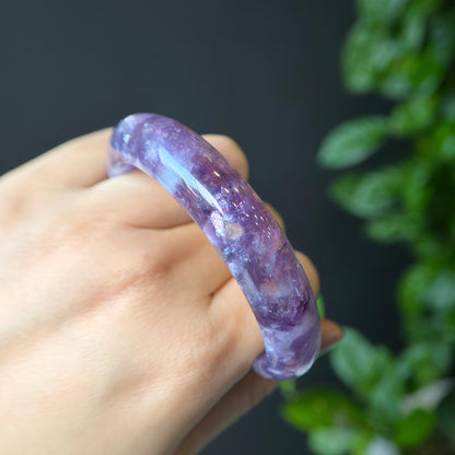Lepidolite Bangle Leaf Style Size 55 mm