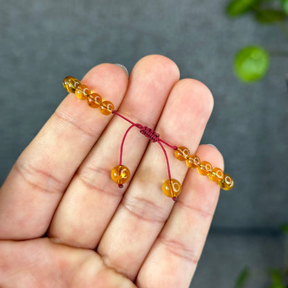 Natural Yellow Amber Translucent Bracelet Size 6 mm