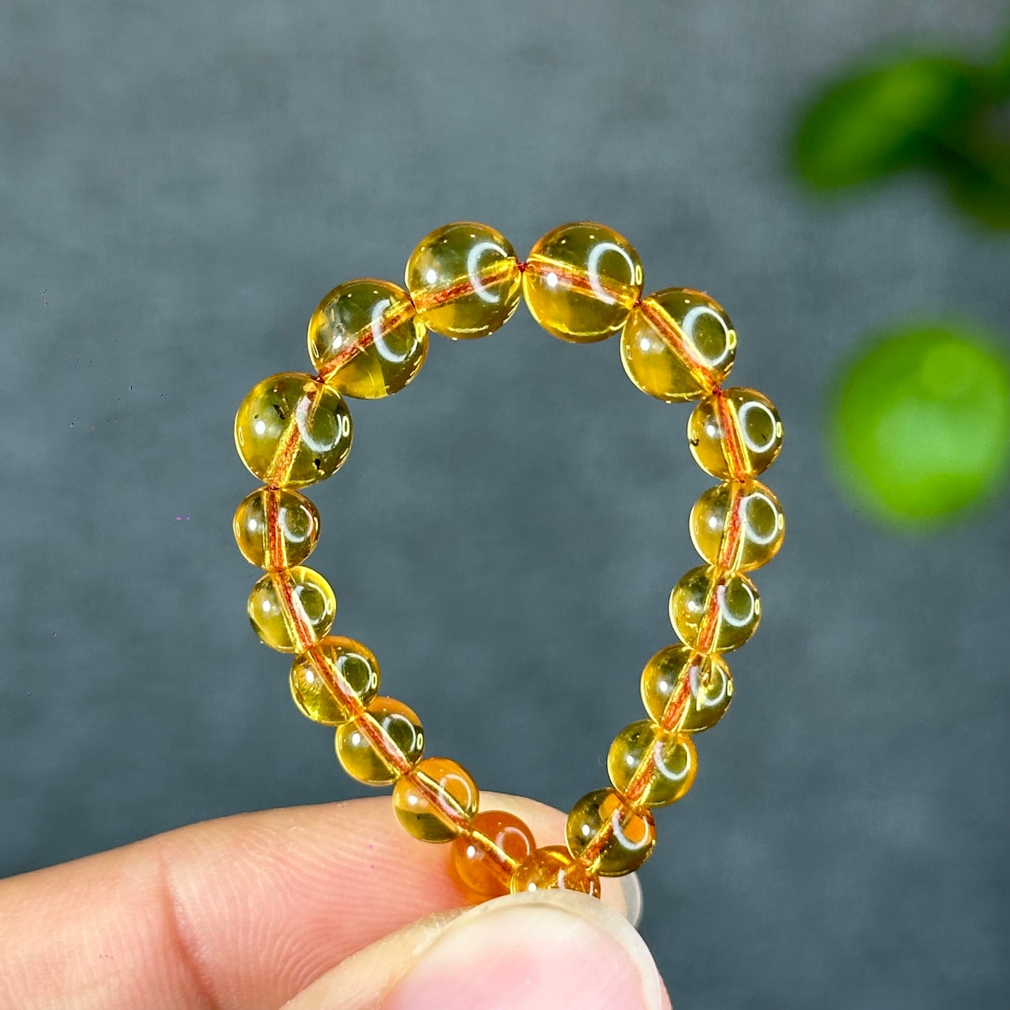 Natural Yellow Amber Translucent Bracelet Size 6 mm