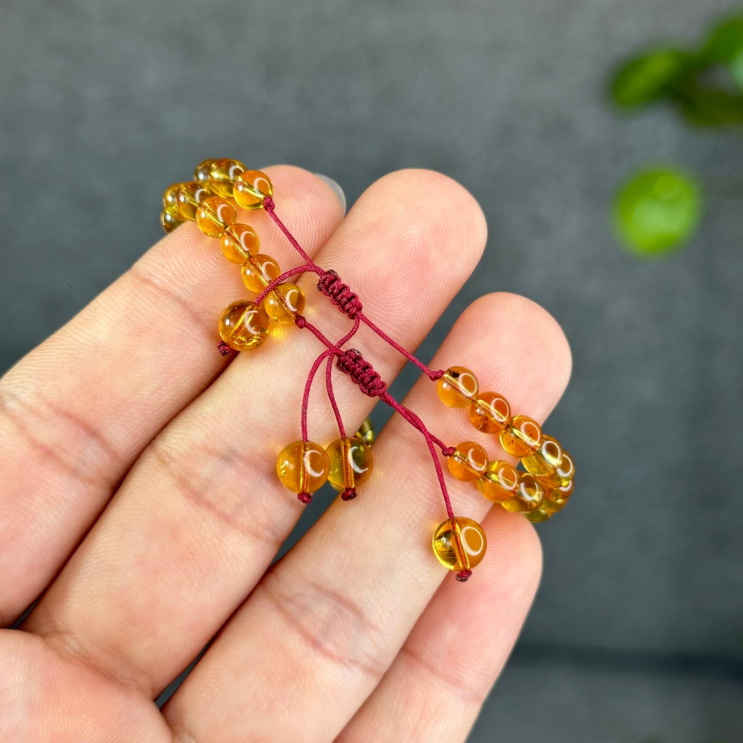 Natural Yellow Amber Translucent Bracelet Size 6 mm