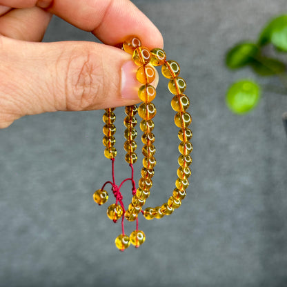 Natural Yellow Amber Translucent Bracelet Size 6 mm
