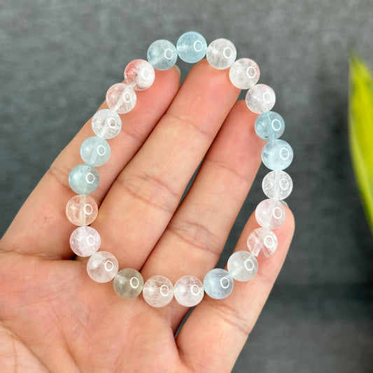 Natural Pastel Morganite Bracelet Size 8.5 mm