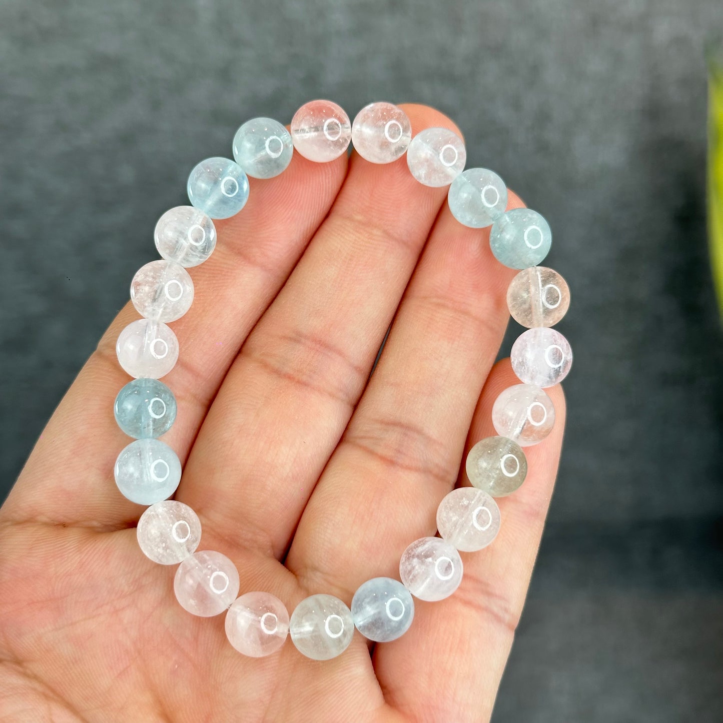 Natural Pastel Morganite Bracelet Size 8.5 mm
