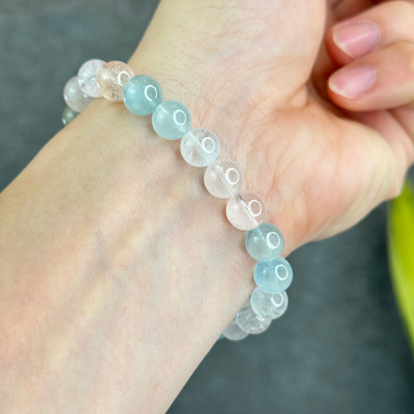 Natural Pastel Morganite Bracelet Size 8.5 mm