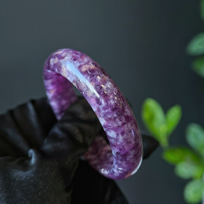 Lepidolite Bangle Leaf Style Size 54 mm