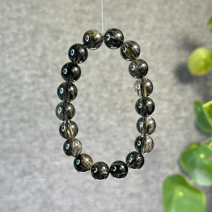 Black Rutilated Quartz Bracelet Sie 11.2 mm