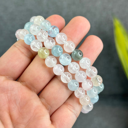 Natural Pastel Morganite Bracelet Size 8.5 mm