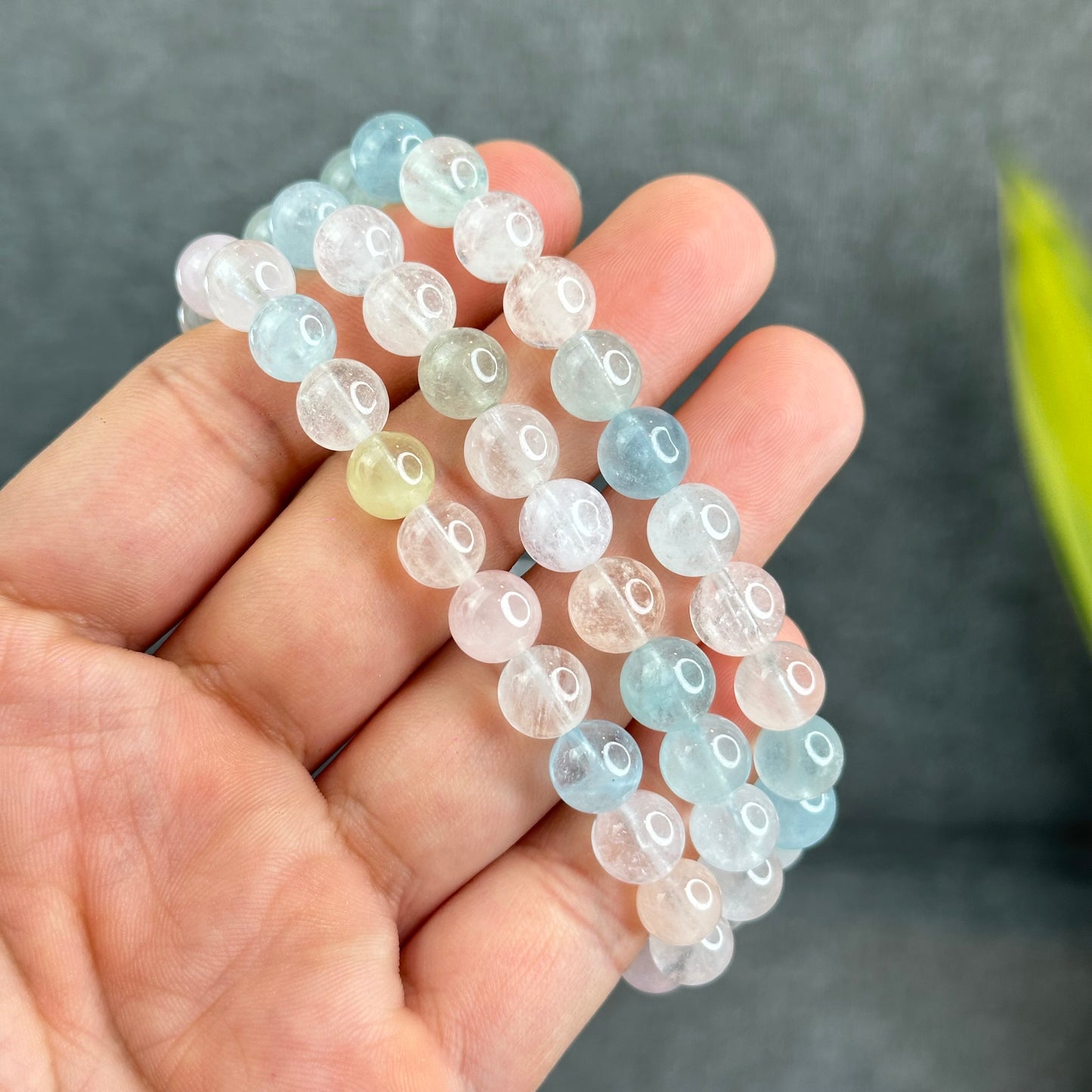 Natural Pastel Morganite Bracelet Size 8.5 mm