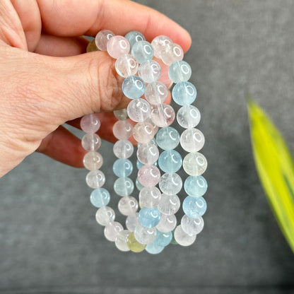 Natural Pastel Morganite Bracelet Size 8.5 mm