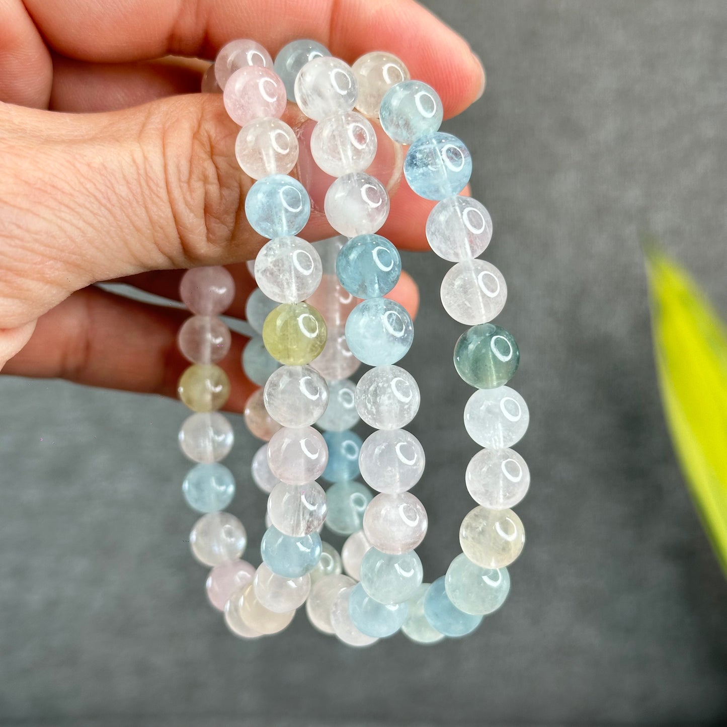 Natural Pastel Morganite Bracelet Size 8.5 mm