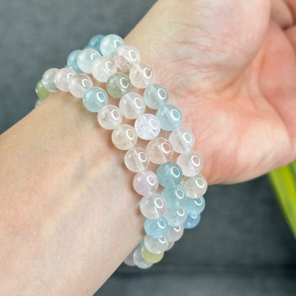Natural Pastel Morganite Bracelet Size 8.5 mm