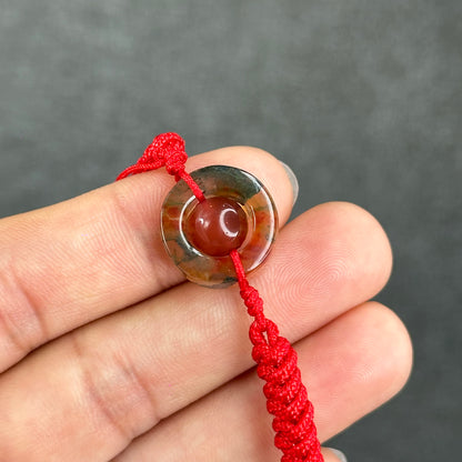 Natural Moss Agate Charm Briaded Bracelet