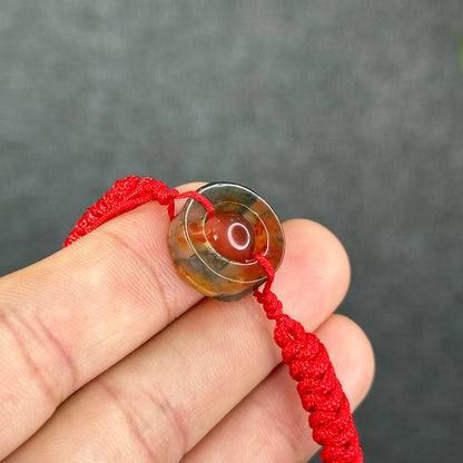 Natural Moss Agate Charm Briaded Bracelet