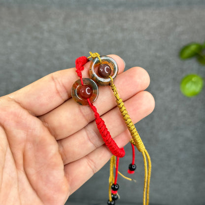 Natural Moss Agate Charm Briaded Bracelet