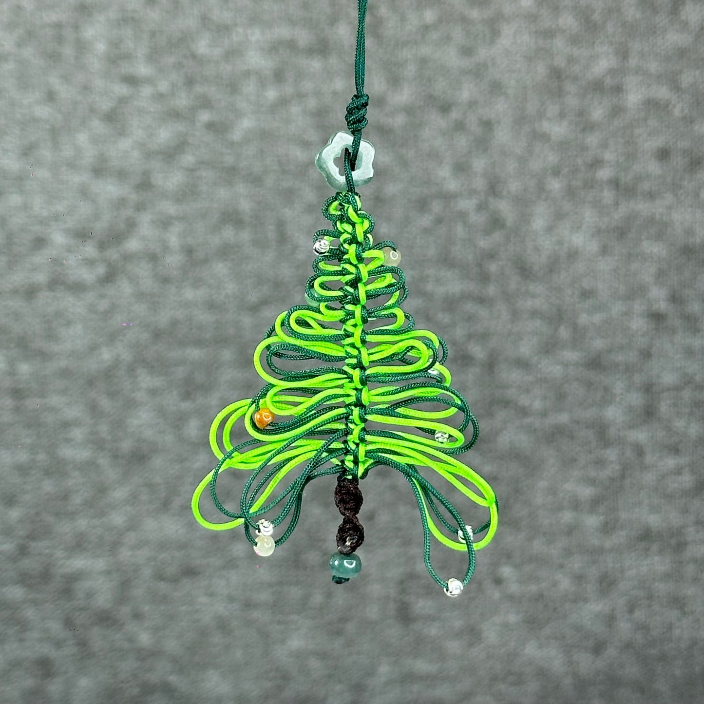 Natural Blue Water Jadeite Jade Hand Braided Christmas Tree