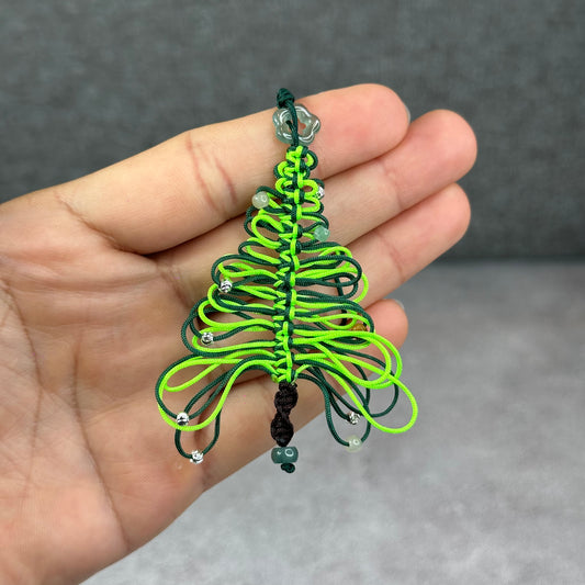 Natural Blue Water Jadeite Jade Hand Braided Christmas Tree