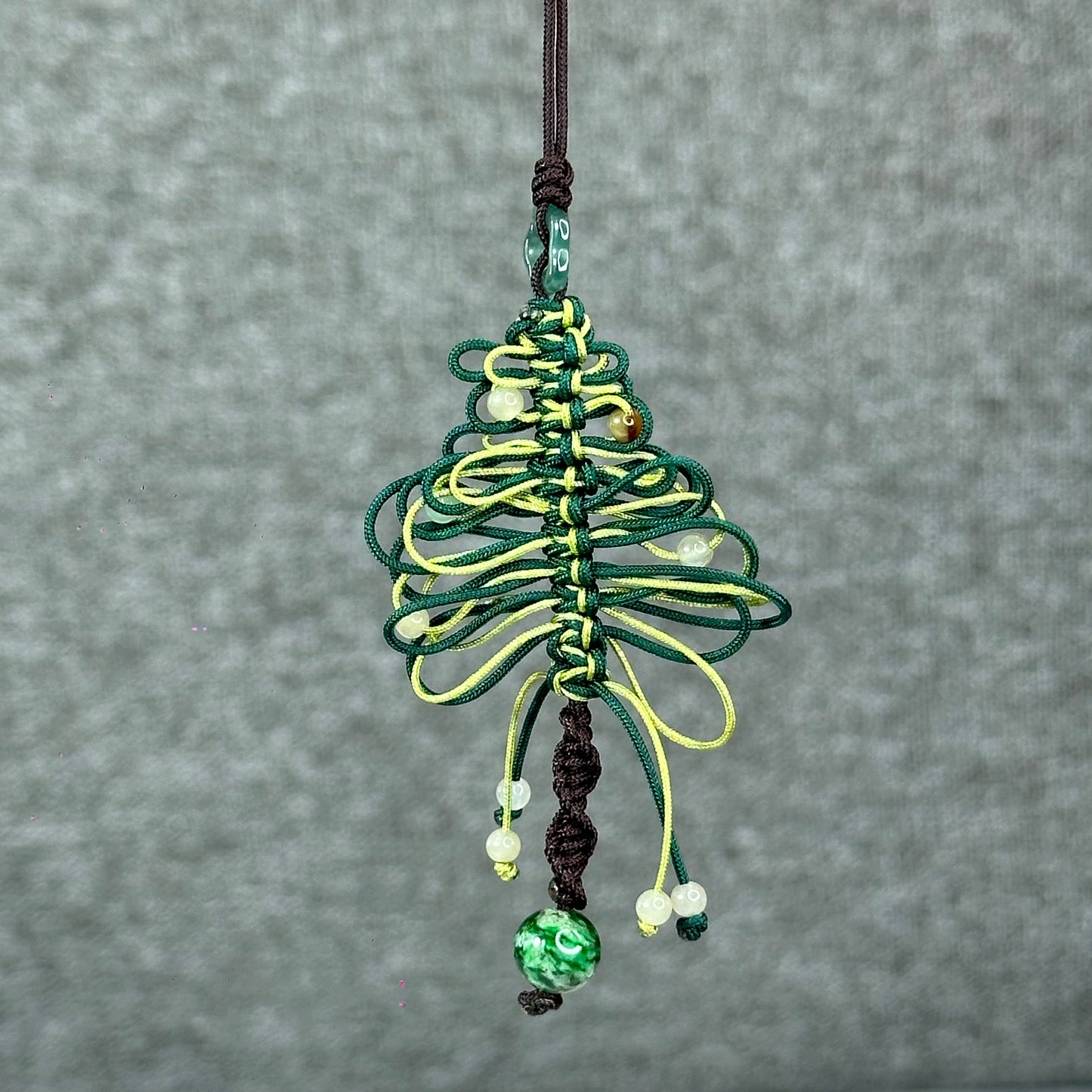 Natural Blue Water Jadeite Jade Hand Braided Christmas Tree