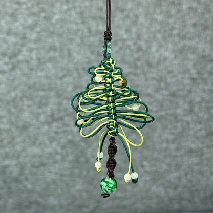 Natural Blue Water Jadeite Jade Hand Braided Christmas Tree