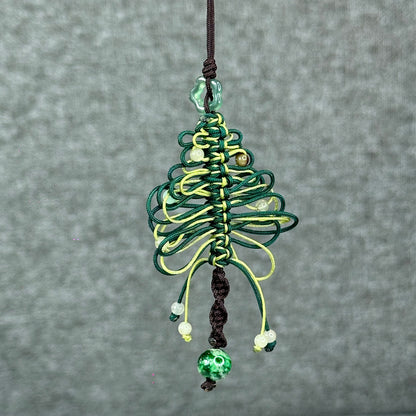 Natural Blue Water Jadeite Jade Hand Braided Christmas Tree