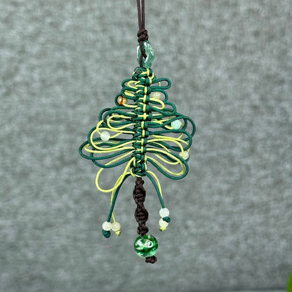Natural Blue Water Jadeite Jade Hand Braided Christmas Tree