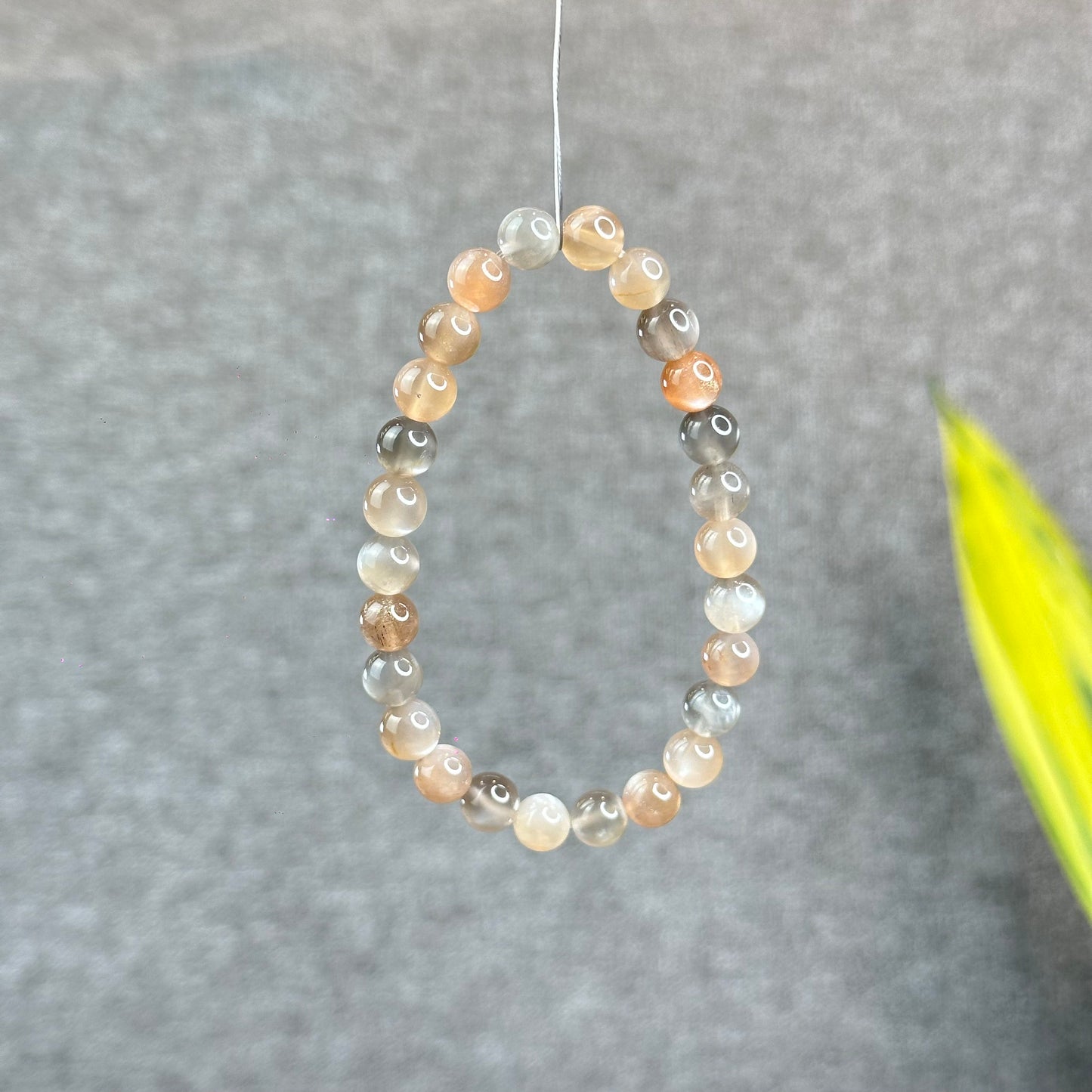 Natural Rutilated Moonstone Bracelet Size 7 mm
