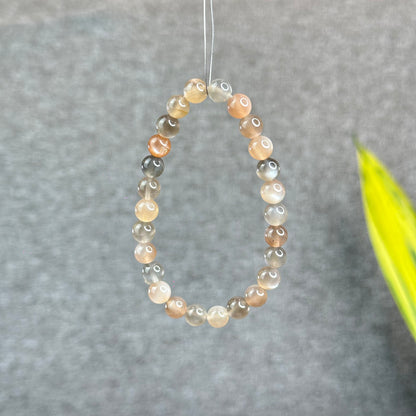 Natural Rutilated Moonstone Bracelet Size 7 mm